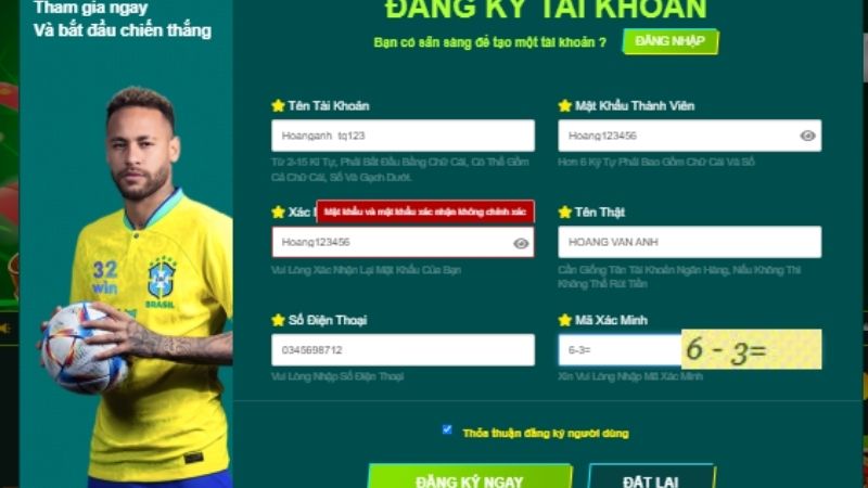 Chỉ dẫn chi tiết các bước đăng ký tài khoản 32Win cho tân binh